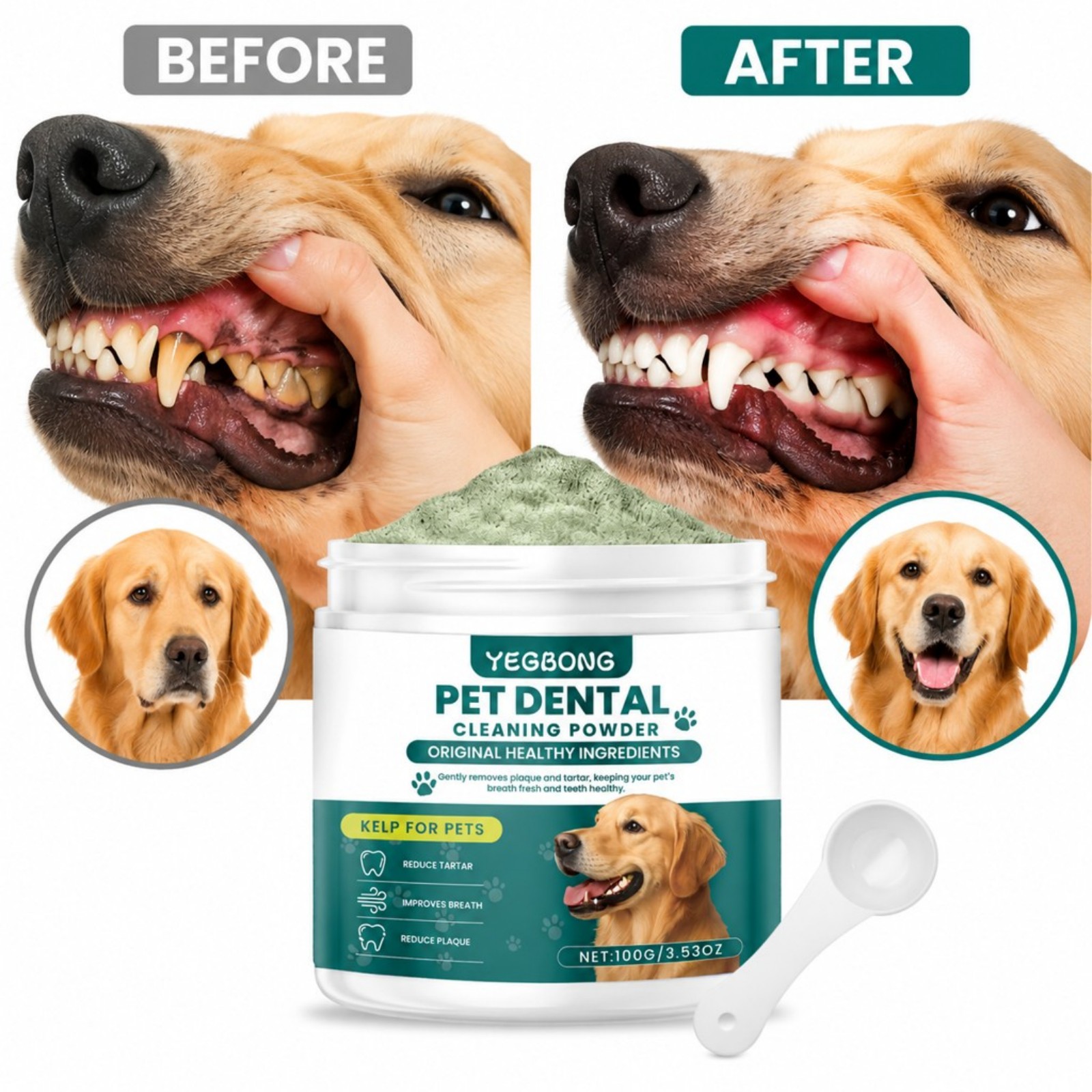 Polvo Limpiador Dental para Pe - Teeth Whitening Mouthwash reseña y precio